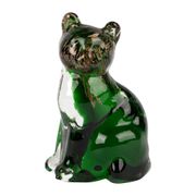 Deco chat en verre vert et doré - Félin