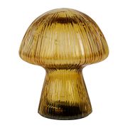 Déco led champignon en verre ocre h15cm - Automnal