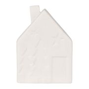 Deco led maison en porcelaine blanc h11.5cm - Frize