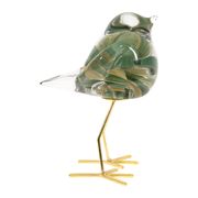 Déco moineau en verre doré et verre - Serin