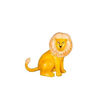 Deco lion en céramique jaune