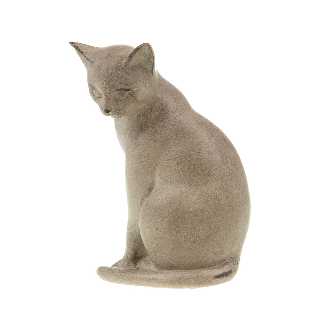 Decoration chat assis beige 9x10xh17cm