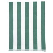 Drap de plage rayé en coton jade 90x170cm - Porto