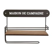 Etagère murale avec dévodoir en fer brun et sapin - Maison De Campa