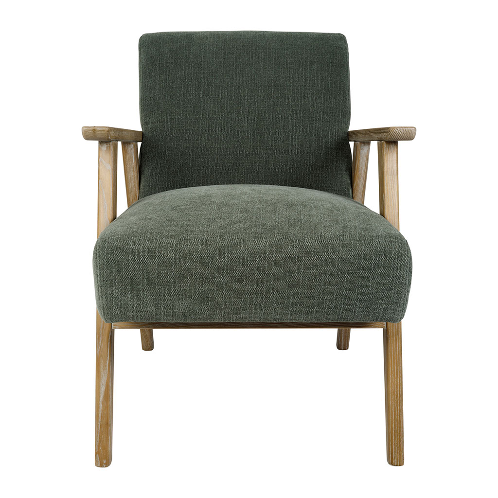 Fauteuil en bois de frêne et tissu kaki - Terye
