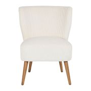 Fauteuil en velours côtelé écru - Eleonor