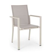 Fauteuil extérieur en aluminium gris - Konnor
