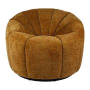 Fauteuil pivotant en tissu moutarde - Kelvin