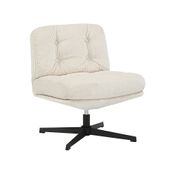 Fauteuil pivotant en velours côtelé écru - Karo
