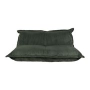 Fauteuil pouf 2 places en velours côtelé vert -  Sola