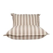 Fauteuil pouf d'extérieur en tissu rayé beige et écru 110xh70cm - Sola