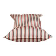 Fauteuil pouf d'extérieur en tissu rayé rose et émeraude 110xh70cm - Sola