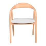 Fauteuil repas en tissu blanc cassé - Revano
