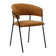 Fauteuil repas en tissu et fer ocre - Wilona