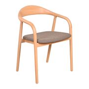 Fauteuil repas en tissu taupe - Revano