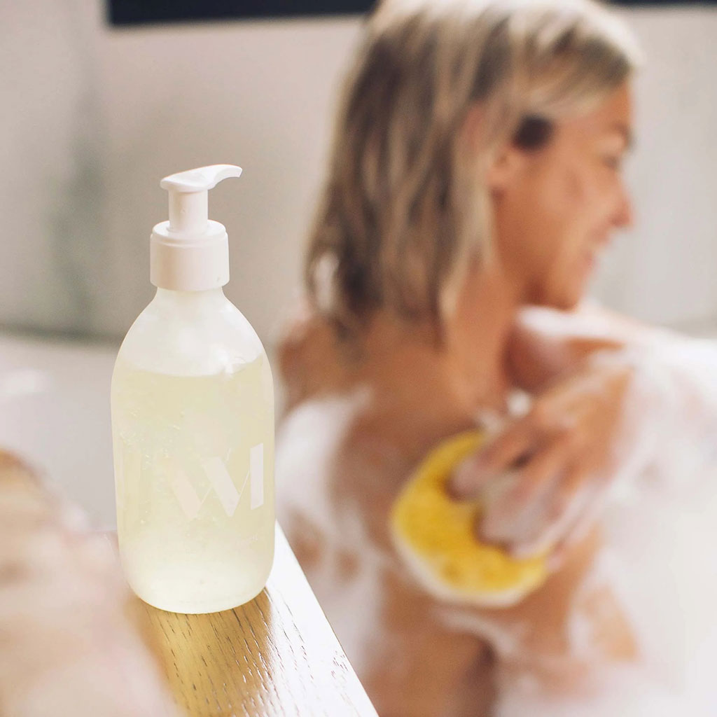 Flacon en verre gel douche écorce d'orange et poivre noir 290ml