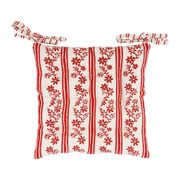 Galette chaise carrée tapissier naturel et rouge 40x40cm en coton