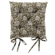 Galette de chaise carrée en coton vert 40x40cm - Joelle