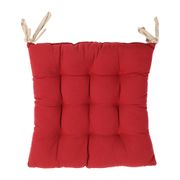 Galette de chaise carrée mami rouge en coton 
