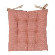 Galette de chaise carrée rouge en coton 