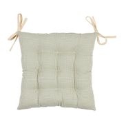 Galette de chaise en coton vichy sauge 40x40cm - Campagne