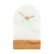 Horloge à poser en marbre blanc h16cm