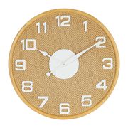 Horloge en bambou naturel et blanc d60cm - Ladret