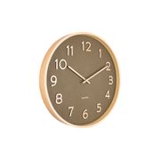 Horloge grain de bois pur vert mousse d40cm