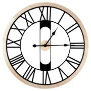 Horloge murale en métal noir et naturel d70cm - Jack