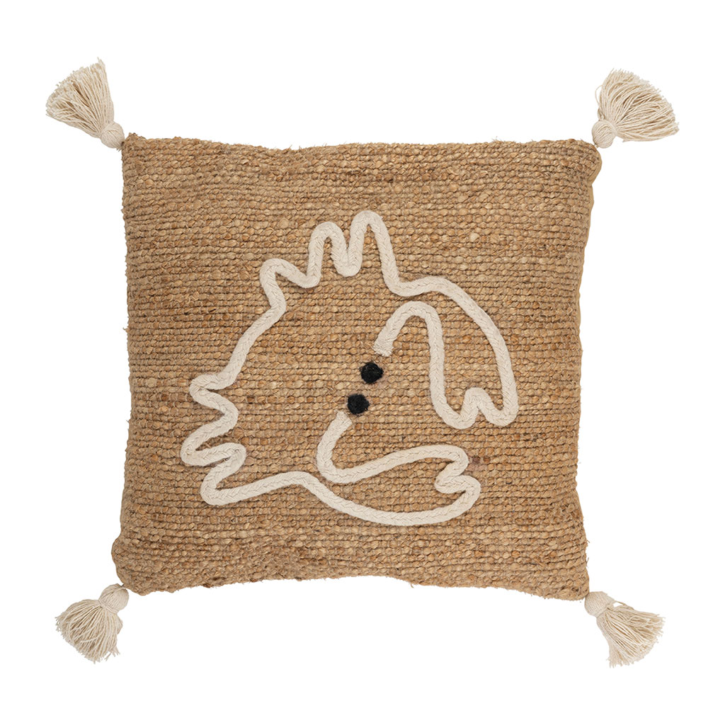 Housse de coussin Crabe en corde et jute naturel blanc 45x45cm - Eté A La Mer