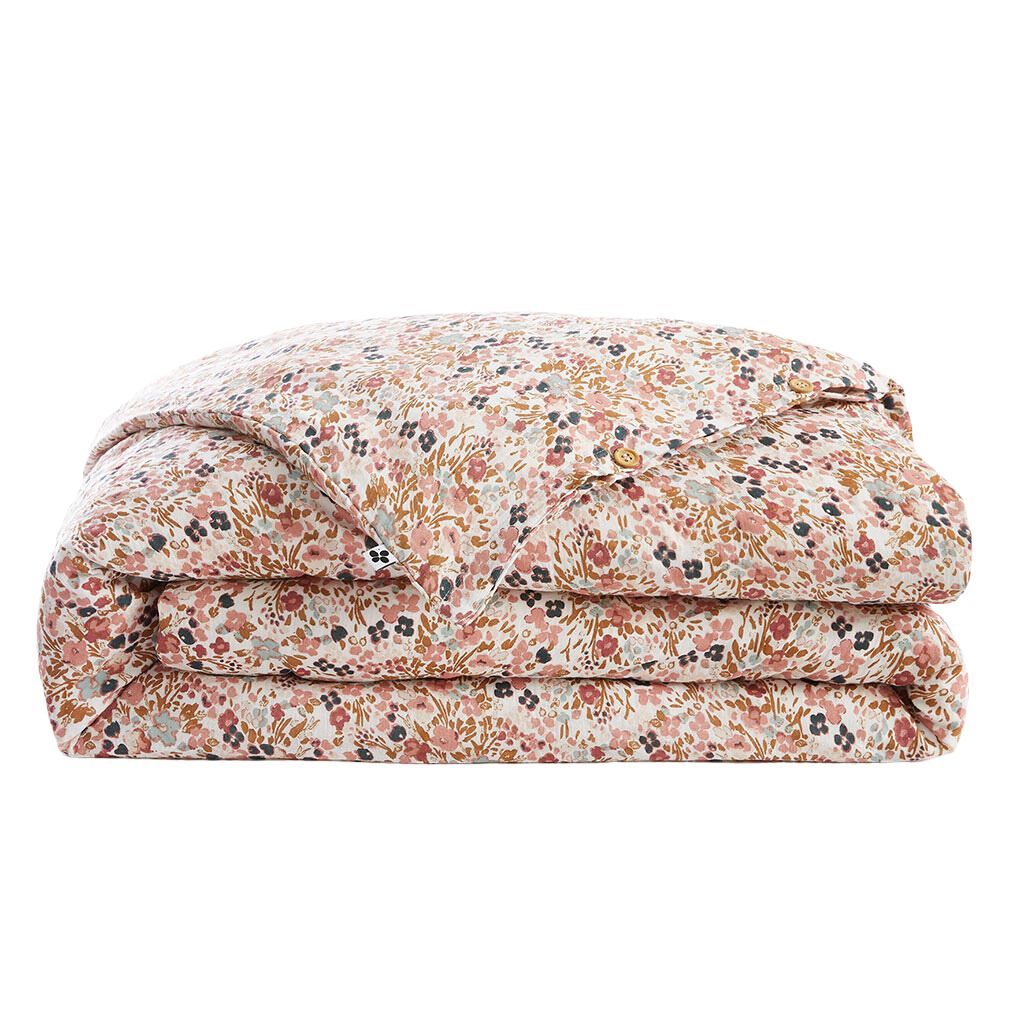 Housse de couette en gaze de coton imprimée pampa 240x220cm - Capucine