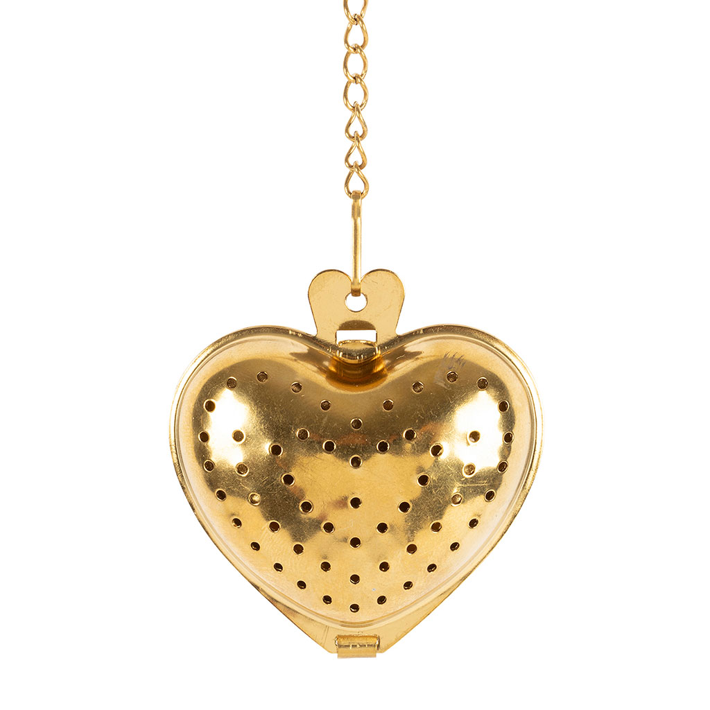 Infuseur de thé avec chaine en inox doré - Cœur