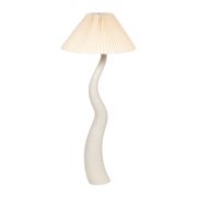 Lampadaire en tissu et céramique blanc h125cm E27 - Aurore