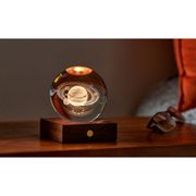 Lampe boule de cristal 3D saturne