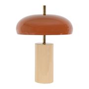 Lampe champignon en fer beige et terracotta h40cm - Arty