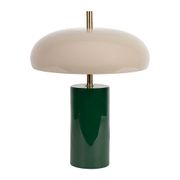 Lampe champignon en fer émeraude et écru h40cm - Arty