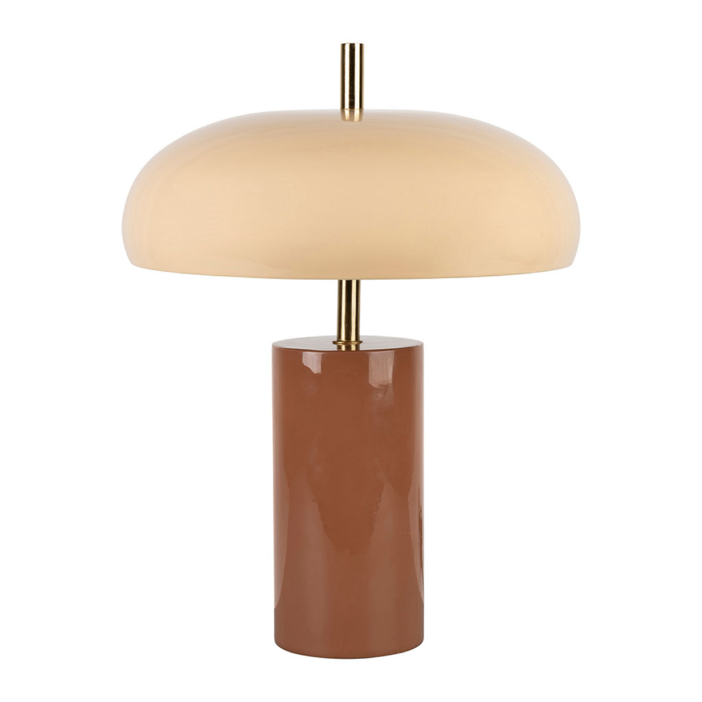 Lampe champignon en fer terracotta d30xh40cm - Arty