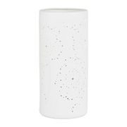 Lampe cylindre en porcelaine h24cm blanc - fleur