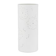 Lampe cylindre en porcelaine h28cm blanc - fleur