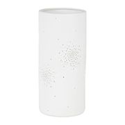 Lampe cylindre vegetal blanc h24cm