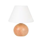 Lampe en bois et coton h24cm blanc - rondo 