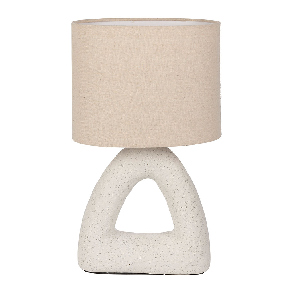 Lampe en céramique et coton blanc h38cm - Organic