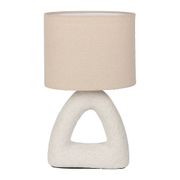 Lampe en céramique et coton blanc h38cm - Organic