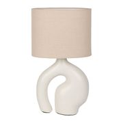 Lampe en céramique et coton ecru h40cm - Organic
