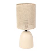 Lampe en lin et céramique écru h33cm E14 - Jadea