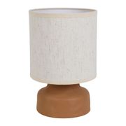 Lampe en lin et céramique terracotta h23cm E14 - Eterra