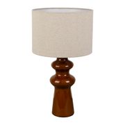 Lampe en lin et céramique brun h41cm E14 - Opale