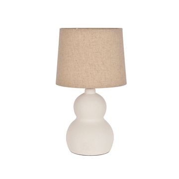 Lampe en céramique et lin crème h38.5cm - Dryade