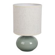Lampe en céramique et lin sauge h25cm - Klosen