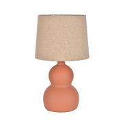 Lampe en céramique et lin terracotta h38.5cm - Dryade